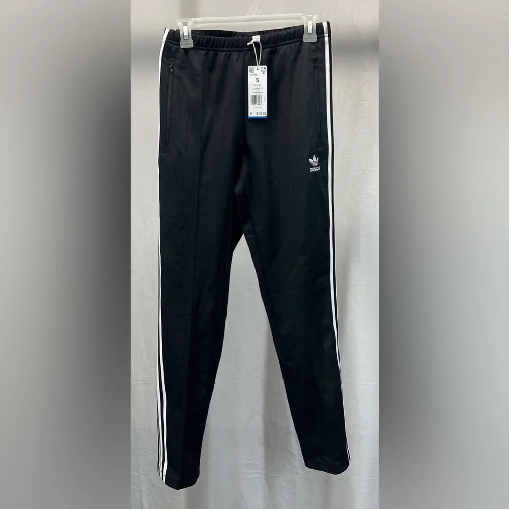 Adidas Men's‎ Black Joggers with White Stripes Small